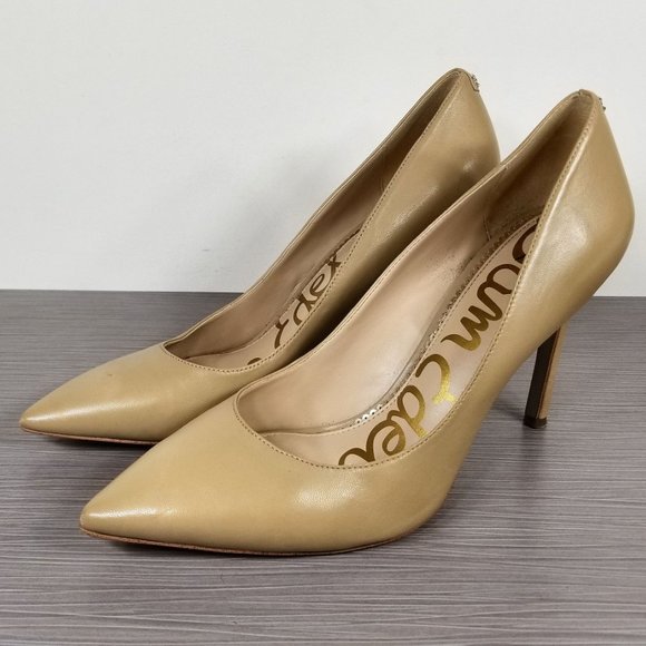 Sam Edelman Hazel Pointed Toe Pump, Nude Leather, Womens Size 9 - Picture 3 of 11